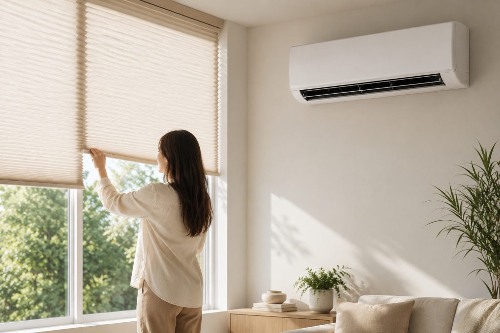 Improve aircon Efficiency with Honeycomb Blinds